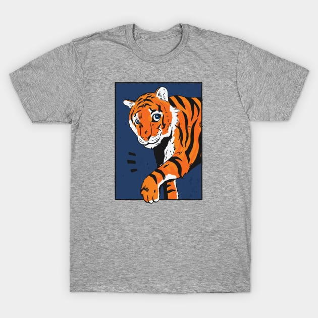 Cute Tiger Cub Vintage Illustration T-Shirt by SLAG_Creative